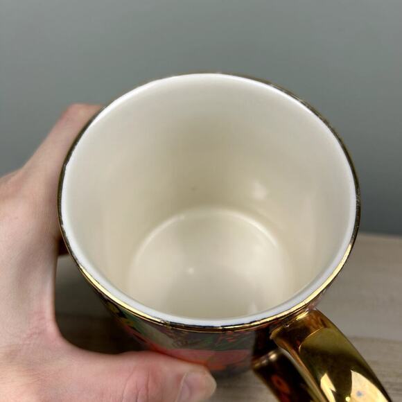 Anthropologie x Rifle Paper Co T Initial Mug Boho Floral Blue Coffee Cup Anthro - Picture 9 of 12